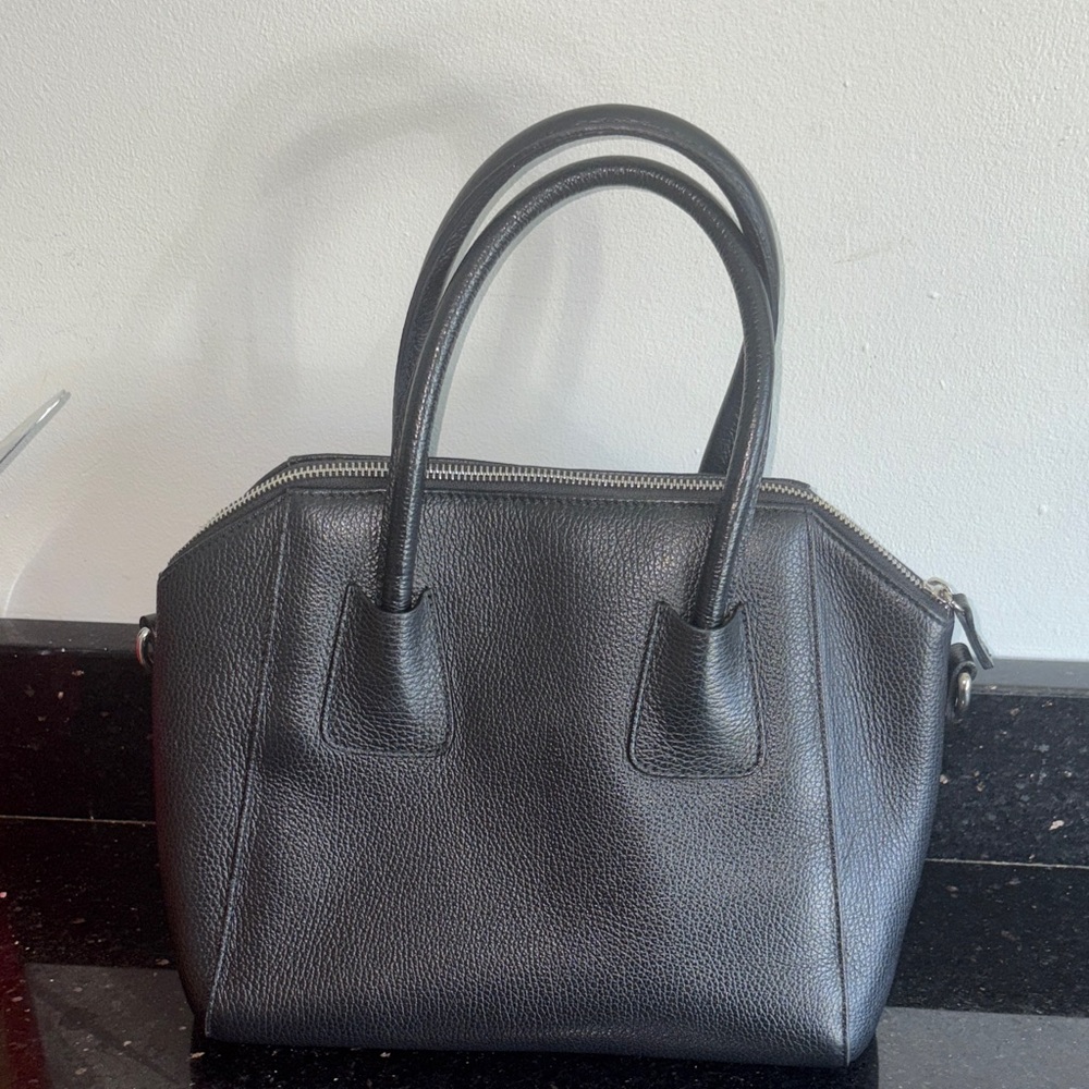 Valentino By Mario Valentino Black Textured Satchel with studs. - Picture 3 of 12